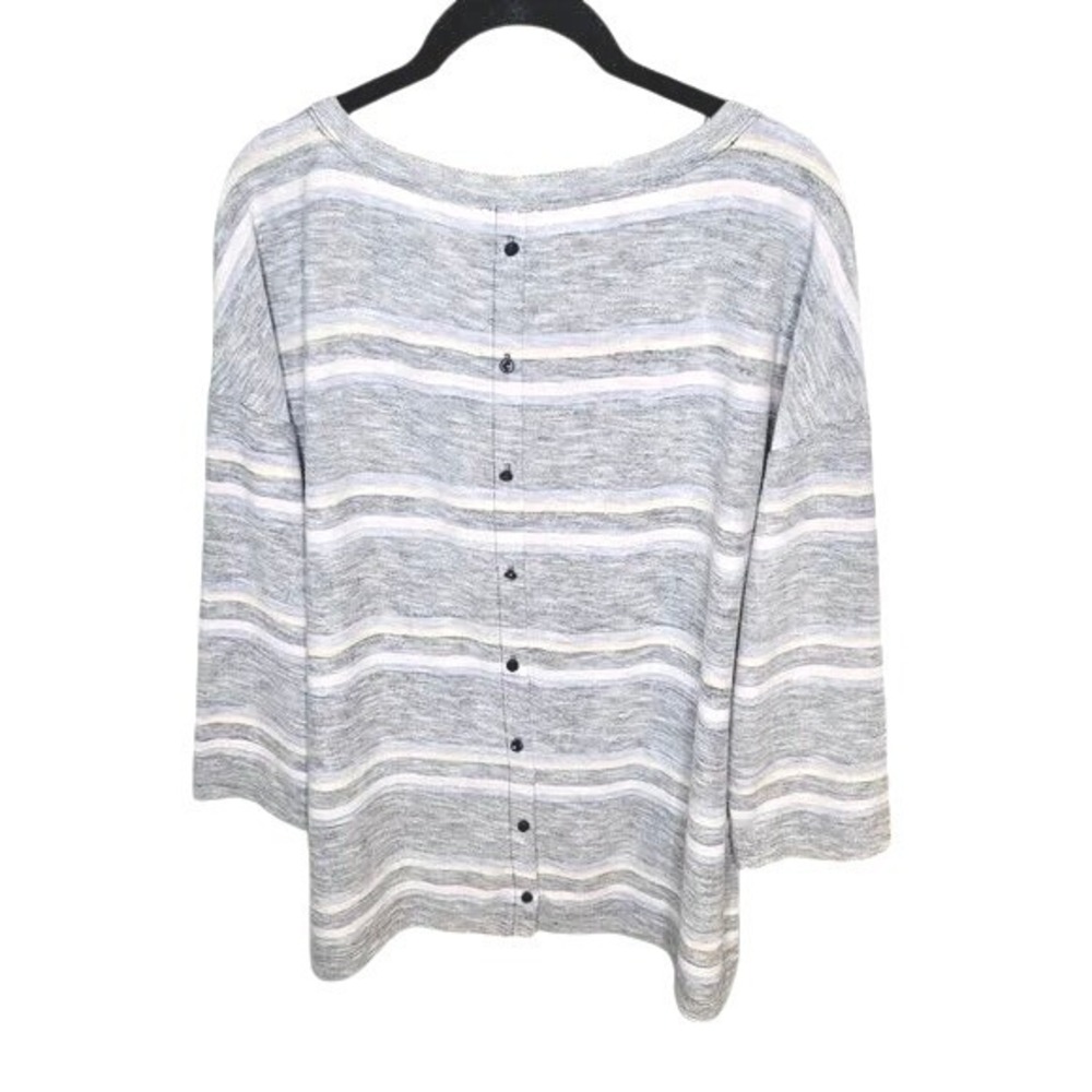 T by Talbots Button Back Colorful‎ Striped Top XL - Picture 5 of 7